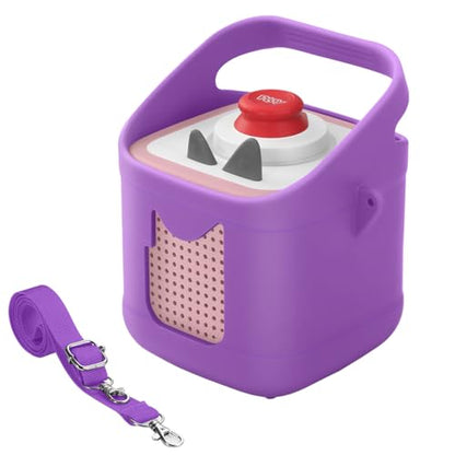 PISOSN Shockproof Carrying Case for Toniebox 2 – Anti-Slip Silicone Cover with Handle for Secure Grip (Purple) - color: Purple