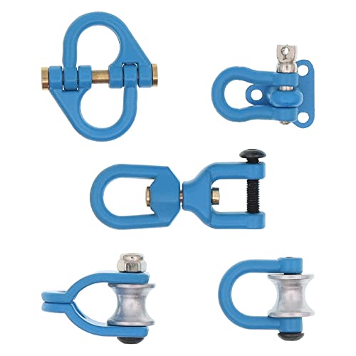 Metal Tow Hook Recovery Shackle Winch Pulley Ring Buckle Rescue Hook Horseshoe Buckle Compatible with 1/10 AXIAL SCX10 Wraith Capra TRX4 TRX6 D90 Redcat MST RC Car(Blue) - color: Blue
