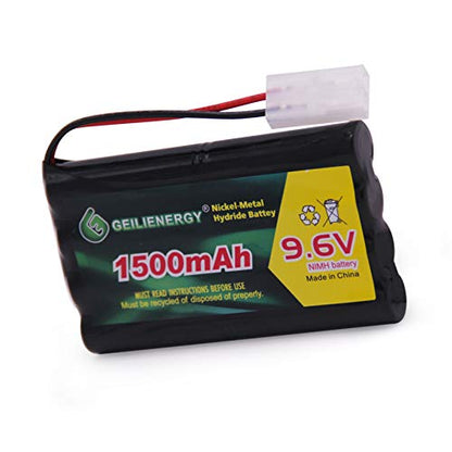 9.6V 1500mAh Ni-MH Rechargeable RC Battery Pack Replacement with Tamiya Connector for RC Cars Boats Robots Security(1 Pack)