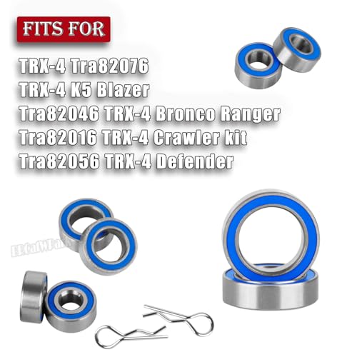 Steel Bearing Kit & Bearing Screw Kit Upgrades Part for TRX4/TRX-4 K5 Blazer/Bronco Ranger/Crawler kit Defender,RC Bearing Kit Rubber Seals Hops Up,Navy Blue - color: Navy Blue - (42 Pcs)