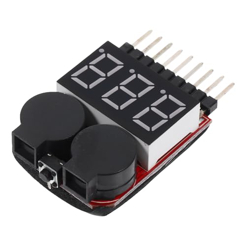 Lipo Battery Tester Low Voltage Buzzer Alarm 1-8s Lipo Battery Voltage Monitor with LED Indicator Capacity Checking