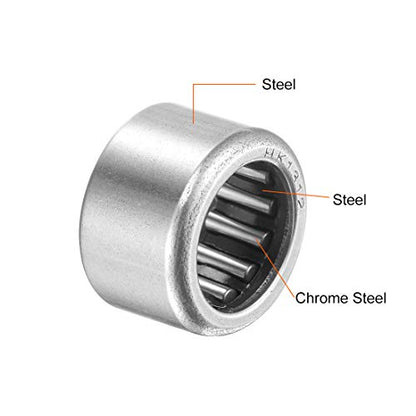 uxcell HK1312 Needle Roller Bearings 13mm Bore 19mm OD 12mm Width Chrome Steel Open End 10pcs - size: 13x19x12mm