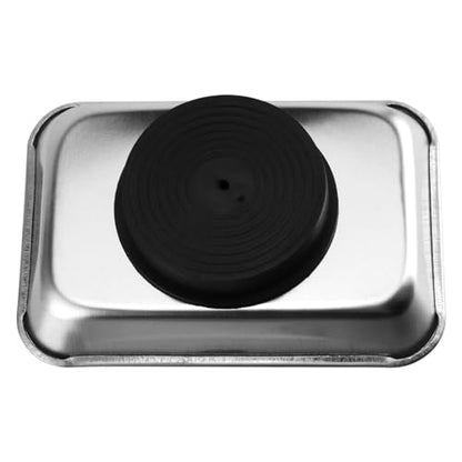 SINJEUN 10 Pieces Rectangle Magnetic Part Tray, 3.6 x 2.5 Inch Magnetic Tray Set, Stainless Steel Magnetic Tray Holder for Screws, Nut, Bolt and Metal Part - size: 3.6 x 2.5 Inch Rectangle