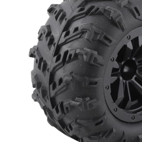 RC Tires, 2Pcs 1/6 Scale 12mm Hex RC Wheels and Tires RC Rubber Wheel Tire Tyre, High Resilience RC Drift Car Tires and Wheel Rims RC Car Accessory for SCY 16101 16102 1/16 RC Car