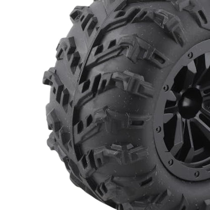 RC Tires, 2Pcs 1/6 Scale 12mm Hex RC Wheels and Tires RC Rubber Wheel Tire Tyre, High Resilience RC Drift Car Tires and Wheel Rims RC Car Accessory for SCY 16101 16102 1/16 RC Car