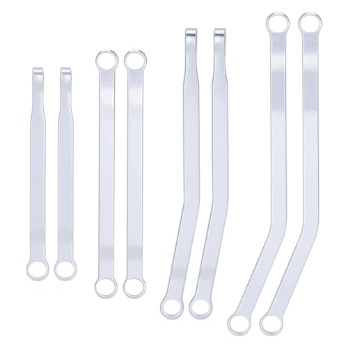 Aluminum Suspension & Steering Links Set for SCX30 1/30 RC Crawler, Full Chassis Link Kit with Tie Rod & Drag Link, CNC Upgrade Parts (Silver) - color: Silver
