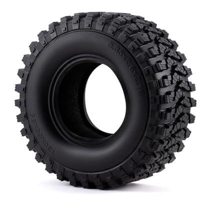 4Pcs MORFUM Rubber 2.6" Crawler Mud Terrain Tires Super Grip Super Soft Sticky Tires 136mm Tall 2.6in Crawler Tires Compatible with Axial RBX10 MJX H8H MK07 KM4 1/7 1/8 1/10 Crawler Car