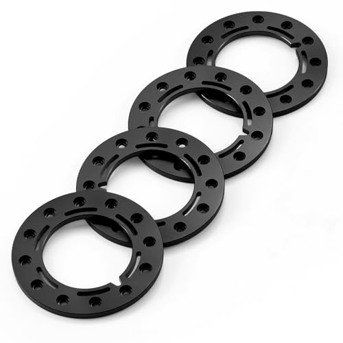 Aluminum 1.55inch Beadlock Ring 1Set/4PCS for AXIAL UTB18 D90 TF2 CC01 AX90069 MST JIMNY 1/10 RC Crawler Truck Car Wheels (Black) - color: Black