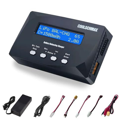 Balance Battery XT60 Charger Discharger, Cell Meter Resistance Tester for 1-6S LiPo, LiFePO4, Li-ion, LiHv, 1-15S NiMH, NiCd, 1-10S Pb, for Drone RC Car