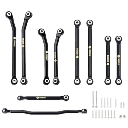 10PCS Brass High Clearance Chassis Links and Steering Links Set for HPI Venture18 Upgrade,Black Coating