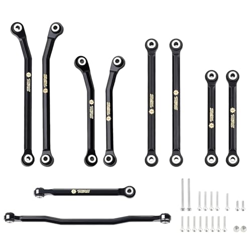 10PCS Brass High Clearance Chassis Links and Steering Links Set for HPI Venture18 Upgrade,Black Coating