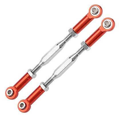 RC Truck Steering Rods, 2 Pcs Aluminium Alloy Steering Linkage Rods for Slash 1/10 Scale RC Truck Remote Control Car Spare Part Accessory (Red)