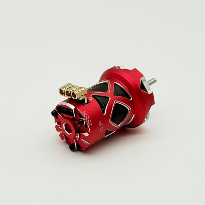 Furitek NANODRIVE 380 – 10.5T Sensored Brushless Motor for 1/10 Drift Cars - Remote Control Car, RC Car Electronics, 1/10 Drift Upgrades (Red) - color: Red