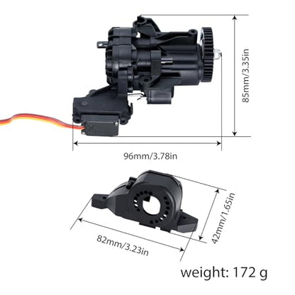 Dual Speed Gearbox with Servo and Transmission Internal Gears for 1/10 RC Crawler TRX4 TRX6 Upgrade Parts