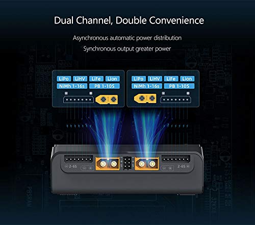 ToolkitRC M6D Dual-Channel 15A x 2 DC Balanced Charger Output 1-6s 250W High Power Density 5mV Small Size Charger
