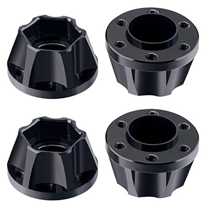 DJX 4pcs 12mm Aluminum Wheel Hex Hub Adapter Accessories Wheel Extension for 1/10 RC Crawler 1.9inch or 2.2inch Wheel Rim TRX4 Axial SCX10 D901(Black 12mm) - size: 12mm