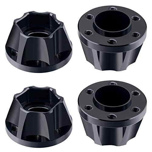 DJX 4pcs 12mm Aluminum Wheel Hex Hub Adapter Accessories Wheel Extension for 1/10 RC Crawler 1.9inch or 2.2inch Wheel Rim TRX4 Axial SCX10 D901(Black 12mm) - size: 12mm