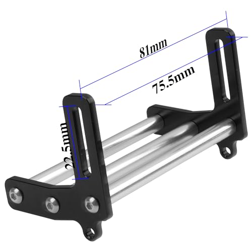 ShareGoo Aluminum Front Bumper Compatible with 1/10 RC Car Crawler Chassis Gspeed LCG TRX4 SCX10 Dodge Power Wagon Cliffhanger Body Shell (Black) - color: Black