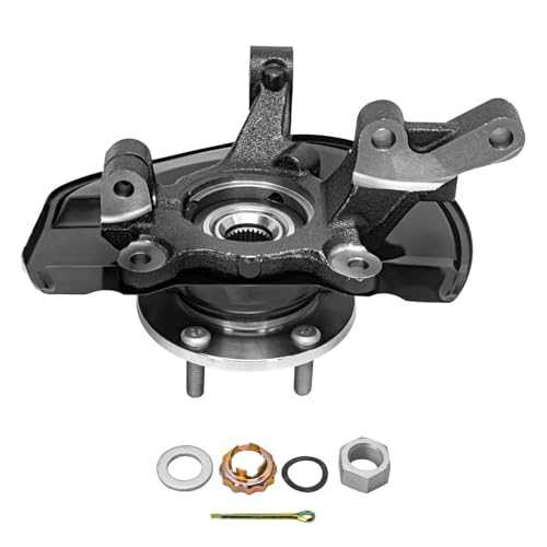 Detroit Axle - Front Left Steering Knuckle Kit for 07-17 Jeep Compass | Patriot, 07-12 Dodge Caliber, Driver Side Steering Knuckle & Wheel Bearing Hub CV Axle 2007 2008 2009 2010 2011 2012 - size: 2UX48602/Pair