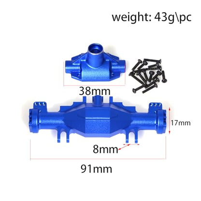 Aluminum Alloy Bridge Shell Cover RC Upgraded Parts for LOSI 1/18 Mini LMT 4X4 Brushed Monster Truck RTR-LOS01026 RC Car (Blue) - color: Blue