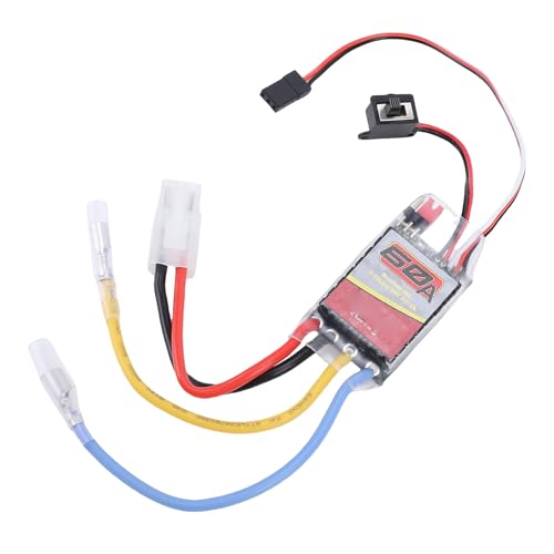 60A RC Brushed ESC, Electronic Speed Controller with Low Voltage Protection for 1/16 1/12 /10 RC Cars Trucks Crawlers Boats, Compatible with 380 370 540 550 Brushed Motors