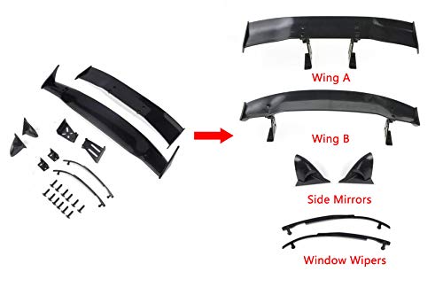 1/10 Scale RC Printed Precut Drift Racing Touring Onroad Car Body Shell Width 195mm with Wing Mirror Accessories (Blue Mix) - style: Blue Mix