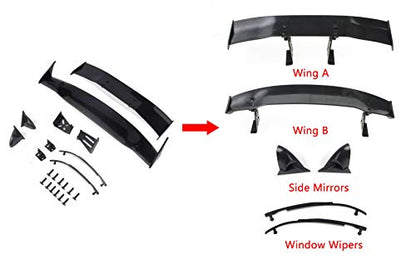 1/10 Scale RC Printed Precut Drift Racing Touring Onroad Car Body Shell Width 195mm with Wing Mirror Accessories (Blue Mix) - style: Blue Mix