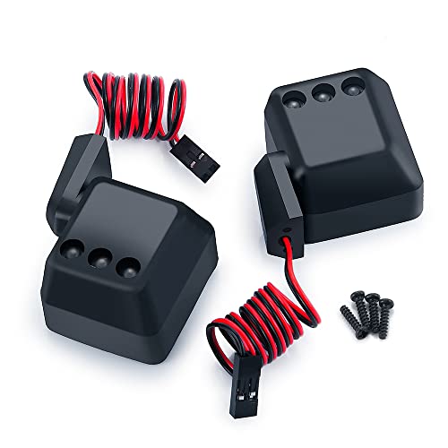 RC Car 1/6th Rear View Side Mirror Kit with LED Light for Axial SCX6 1/6 RC Crawler Car Upgrades