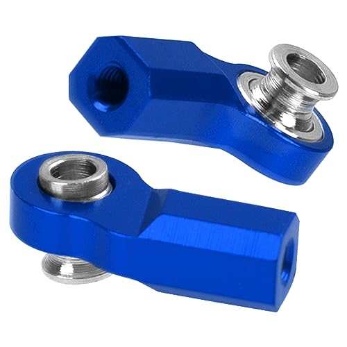 6Pcs Vgoohobby Metal M3 Tie Rod End Bend Ball Head Holder Link Compatible with Axial SCX10 Traxxas TRX4 Tamiya CC01 Axial SCX10 1/10 RC Car (Blue) - color: Blue
