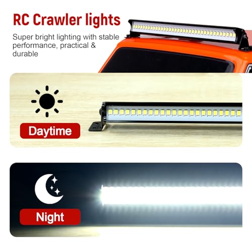 Super Bright RC LED Light bar Roof LED Lamp Kit 36 LED Light Bar for 1/10 Traxxas TRX4 SCX10 90027 SCX10 II 90046 RC4WD D90 RC Crawler Car (Type 1) - style: Type 1