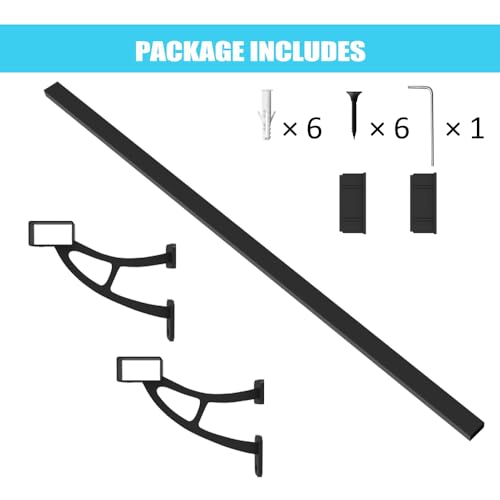 Foot Rail Kit–Wall Mounted Bar Railing Multiple Sizes (4 Feet) | Black Heavy Duty Metal Railing Hardware, Combined Installation and Sturdy Square Tube Design, for Restaurant, Bar,Office,Home - size: 4 Feet
