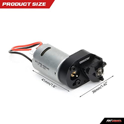 RCAWD SCX24 Upgrades 370 34T Electric Motor Carbon Brushed Motor & Center Gear Housing, Transmission with Steel Gears Parts for Axial 1/24#AXI90081#AXI00001#AXI00002#AXI00005#AXI00006 Black - color: Black