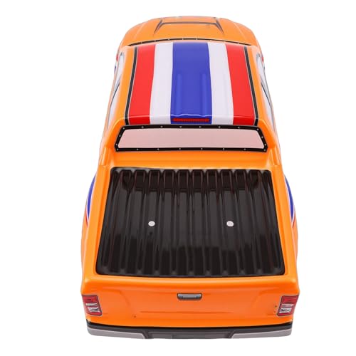 1/10 Scale RC Car Body Shell, Painted Polycarbonate Truck Body Flag Pattern for 26cm Wheelbase RC Cars Trucks (Orange) - color: Orange