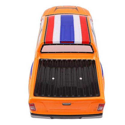 1/10 Scale RC Car Body Shell, Painted Polycarbonate Truck Body Flag Pattern for 26cm Wheelbase RC Cars Trucks (Orange) - color: Orange