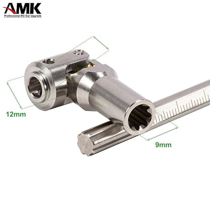 AMK 68-229mm Severable Ruled SCX10 Driveshaft Stainless Steel TRX4 Drive Shaft for 1/10 RC Crawler Sportys Scalers GSPEED Axial Capra UTB10 Pro Upgrades DIY LCG Rig (2Pcs Silver) - color: 2pcs Silver