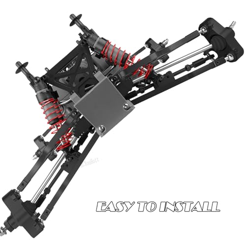 RC Alloy Suspension Arms&Steering Block Knuckle Arm&Shock Tower&Drive Shaft Axles&Push Rod Links&Steering Bellcranks Upgrades Part for 1/10 T-Maxx/E-Maxx,Driveshafts Hops Up,Black - color: Black - (Upgrades)
