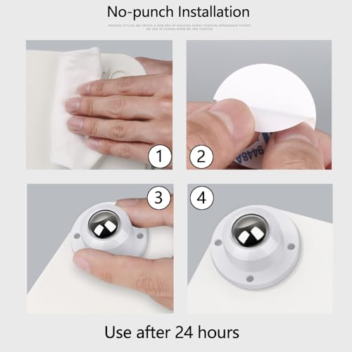 Self Adhesive Caster Wheels for Furniture,Storage Box,Trash Can,PC Stainless Steel Universal Pulley 360 Degree Rotating Adhesive Caster Wheels 0.8 Inch Low Profile Swivel Wheels White 4 Pack - style: White【0.8 inch】