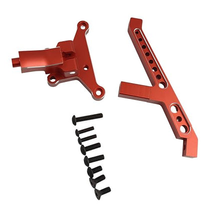 Aluminum Front Chassis Brace for 1/8 Sledge 4WD RC Truck (Red) | Alloy,95076-4,9520,Monster Truck,Upgrade Parts,CNC Machined,High Strength,Precision Fit,Wear Resistant - color: Red