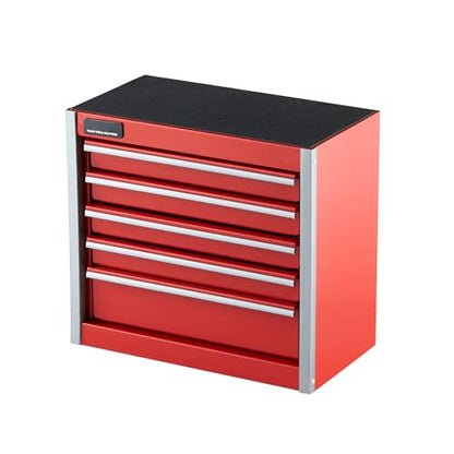 VEVOR Metal Tool Box, 8.6-inch, Portable Metal Tool Box with 5 Drawers, Small Tool Chest with EVA Liners and PP Feet Pads, Heavy-Duty Steel With Ball Bearing Opening and Powder Coated Finish, Red - size: 5 Drawers-Red