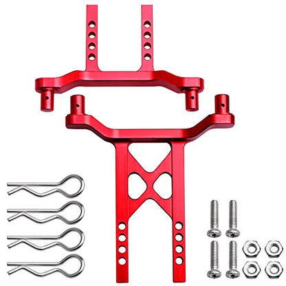 Metal Aluminum Front & Rear Body Mounts Posts for 1/18 Traxxas LaTrax Teton SST, Replace Parts 7615 (Red) - color: Red