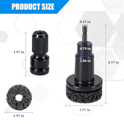 Car Wheel Hub Cleaning Tool, Brakewheel Lug Stud Rotor Rust Removal Disc with 5 Pads, 1 Adapter, Auto Brake Inner Rim Resurfacing Tool, Fits Power Drill or 1/2" Impact Driven Wrenches (Black) - color: Black