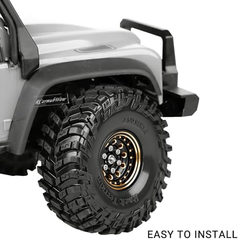 RC 1.0 Beadlock Tires for 1/18 TRX4M / Ascent-18 / SCX24 / FCX24 RC Crawler,1.0 In High Traction High Grip Rubber Tires w/Foam Insert,Style 1 - style: Style1(4pcs)