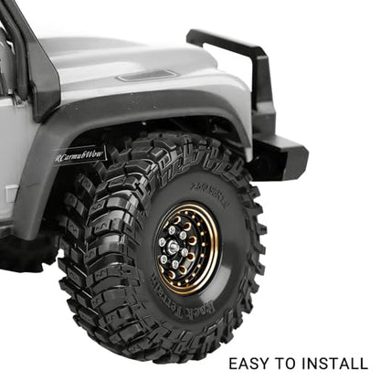 RC 1.0 Beadlock Tires for 1/18 TRX4M / Ascent-18 / SCX24 / FCX24 RC Crawler,1.0 In High Traction High Grip Rubber Tires w/Foam Insert,Style 1 - style: Style1(4pcs)