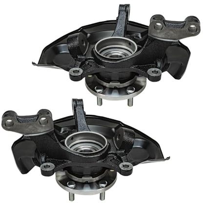 Detroit Axle - AWD 4pc Steering Knuckles Kit for 04-07 Toyota Highlander | w/ABS on Axle, 2 Front Steering Knuckles & Wheel Bearing Hubs 2 Rear Wheel Bearing Hubs 2004 2005 2006 2007 Replacement - size: 4UW48746/Kit