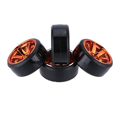 GoolRC 4PCS/Set 1/10 Drift Car Tires Hard Tyre Replacement for Traxxas HSP Tamiya HPI Kyosho On-Road Drifting Car (Gold) - color: Gold