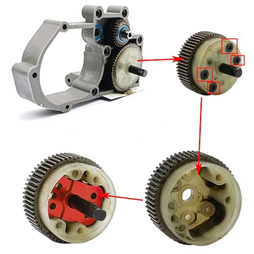 Aluminum Differential Locker Spool Diff Case Mounts for 1/10 Scale Tra-xxas Slash 2WD Rustler Stampede VXL Bandit Car Truck Upgrades Parts (Blue) - color: Blue