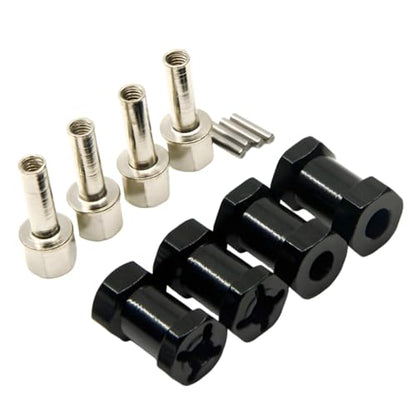 RC 12mm Wheel Hex Drive Hubs Combiner Coupler Aluminum 15mm/20mm/25mm/30mm Offset Extension Longer Combiner Drive Adapter for 1/10 Axial SCX10 Wraith RC Car Upgrade Parts (Black - 20mm) - color: Black - 20mm