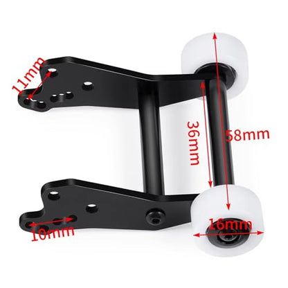 RC Modifications Spare Compatible with Mini for LMT 1/18 RC 4X4 Brushed Monster Truck RTR Upgrade Parts Aluminum Alloy Rear Head-up Double Wheel Tumbling
