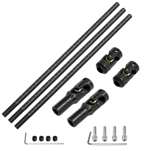 LRFHL 1/10 Crawler Driveshaft Stainless Steel, 68-229mm, Black | SCX10 Drive Shaft for 1/10 RC Crawler LCG Rigs Sportys Scalers Capra SCX10 Pro - color: Black