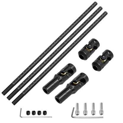 LRFHL 1/10 Crawler Driveshaft Stainless Steel, 68-229mm, Black | SCX10 Drive Shaft for 1/10 RC Crawler LCG Rigs Sportys Scalers Capra SCX10 Pro - color: Black